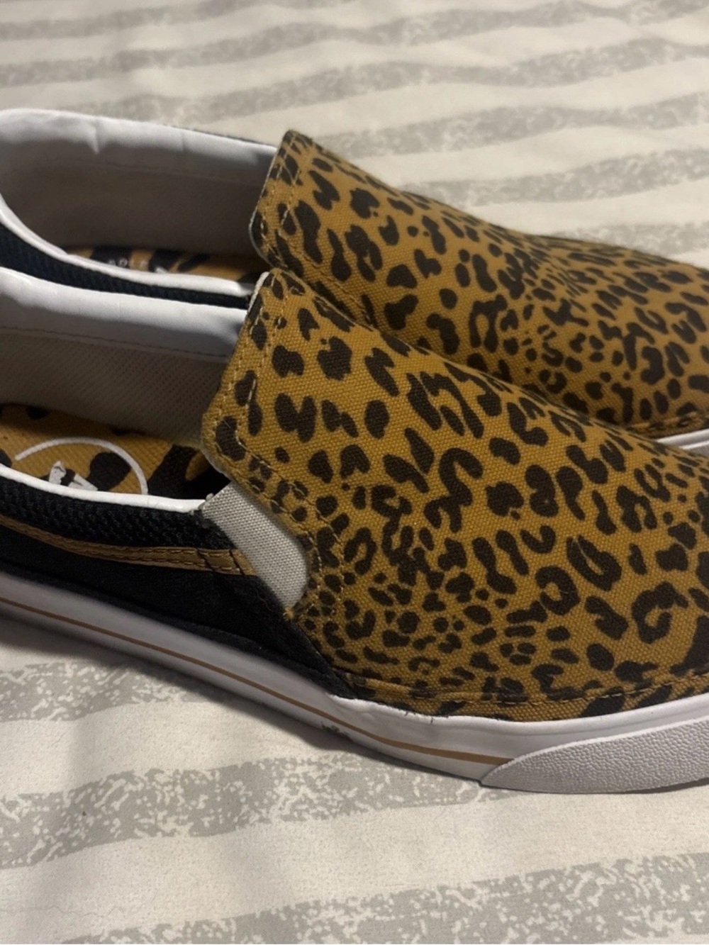 Nike Leopard Print Slip-On Sneakers for Women - Brown/Black, size 9